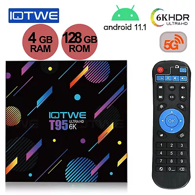 2024 TV BOX WIFI6 Smart Android 11.0 5G 6K 4GB 128GB Media Player 4 Core BT 5.0 • $36.99