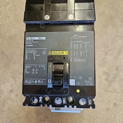 Square D FH36080 I-Line Circuit Breaker 80A 600V 3P 80 AMP.  New Open Box • $699