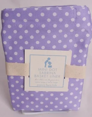 Pottery Barn Kids Purple Mini Dot Sabrina Basket Liner X-large XL Lavender • $3.46