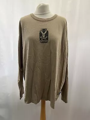 Kangaroo Poo Long Sleeve T-shirt Size XL Brown Cotton Logo Mens • £6.99