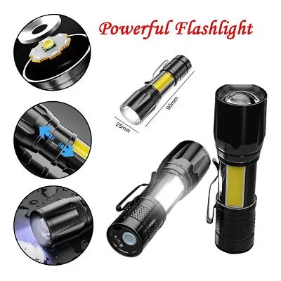 £6.29 • Buy LED Flashlight Super Bright Torch USB Rechargeable Lamp High Powered