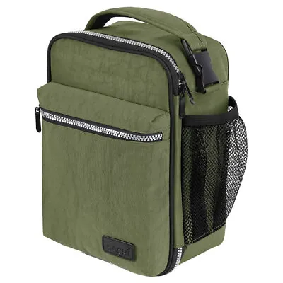 Sachi Explorer 28cm Insulated Lunch Storage Bag W/ Bottle Holder/Pocket Olive • $32