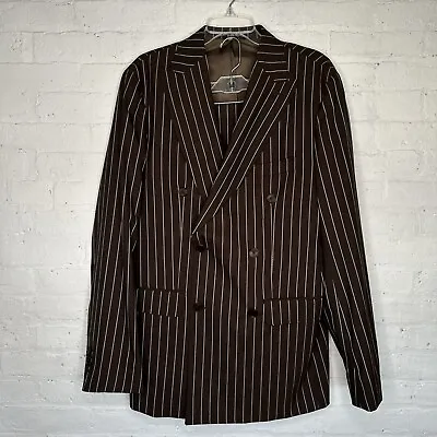$394.95 • Buy Domenico Vacca Limited Edition 1/1 Cucito A Mano Striped Brown Men’s Suit 42R