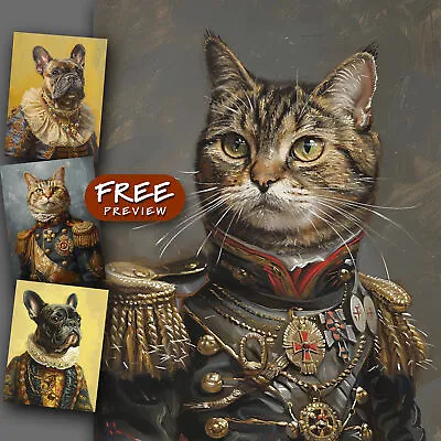 Custom Regal Portrait Renaissance Dog Cat Royal Pets Canvas Print C0010B • $210