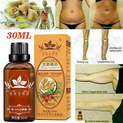 $6.57 • Buy Belly Drainage Ginger Oil Natural Therapy Lymphatic Essential Massage Liquid USA