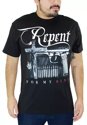 Mafioso Men's Repent Short Sleeve T Shirt Black   Urban Art Tattoos Hood Gang... • $26.24
