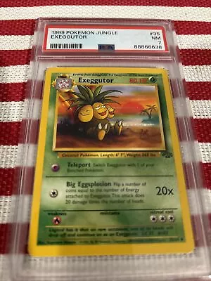 1999 Pokémon Card Exeggutor  Jungle 35/64 WOTC PSA Graded 7 NERAR MINT • $1