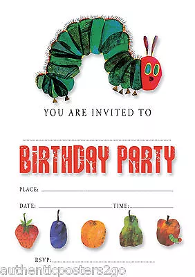£2.99 • Buy #15 HUNGRY CATERPILLAR Pack Of 10 Kids Children Birthday Party INVITATIONS