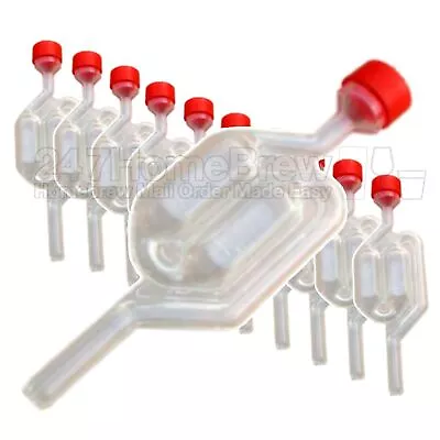 10x Bubbler Airlocks - Homebrew Equipment Air-lock For Wine Beer & Cider Making • £14.58