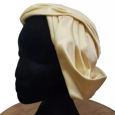 Vintage 40s 50s Yellow Silky Satin Half Hat Cocktail Casque Tilt Hat SONNI • $30