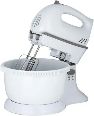5-Speed Turbo Hand Mixer And Bowl Plastic 300 W White NEW WITH 2 ATTACHMENTS • £29.99