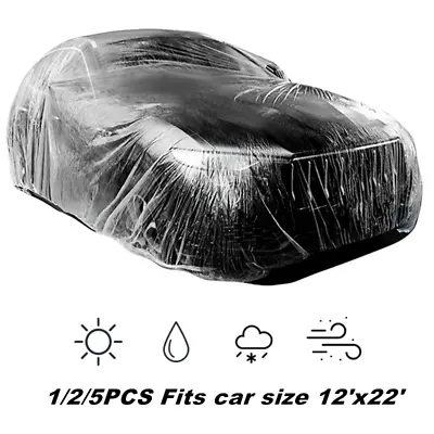 Clear Plastic Temporary Universal Disposable Car Cover Rain Dust Garage Cover • $54.99