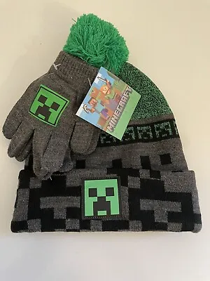 Kids Minecraft Beanie And Gloves Set - Winter Hat - Gaming Gifts 🎁 New • $21.99