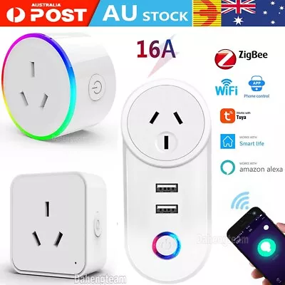 Zigbee Wifi Plug Smart Home Socket Switch Outlet Adaptor App Remote Alexa Google • $35.14