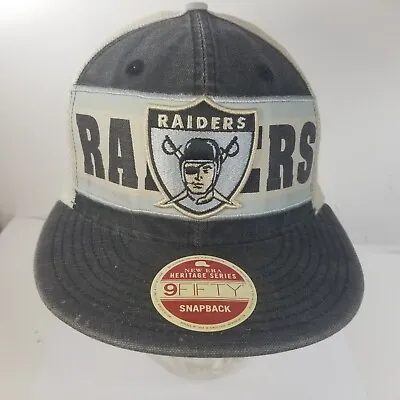New Era Heritage Las Vegas Oakland Raiders Snap Back Hat Logo Adjustable Mesh • $19.99