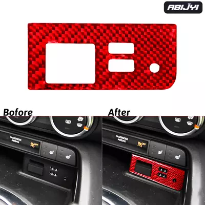 Interior USB Frame Cover Carbon Fiber Sticker RED For Mazda MX-5 Miata 2016-2020 • $10.58