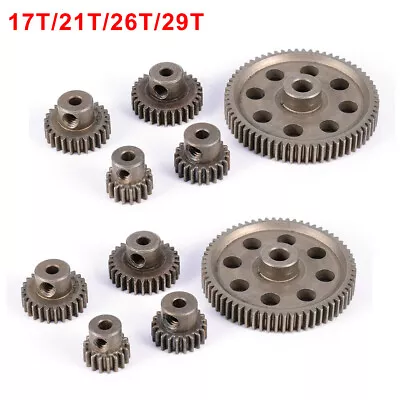 10Pcs/Set 11164 Metal Spur Diff Main Gear &Motor Pinion Cogs For HSP 1/10 RC Car • £25.82