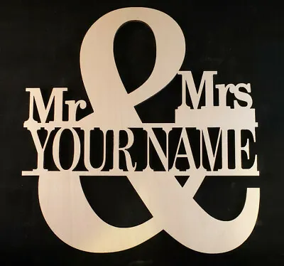 Personalized Mr. & Mrs. Monogram Family Name Sign. Wood Craft Custom Made • $15