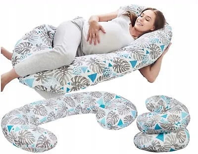£24.99 • Buy Pregnancy Pillow+cover Rest Full Body Maternity And Nursing Large C Shape Leaves