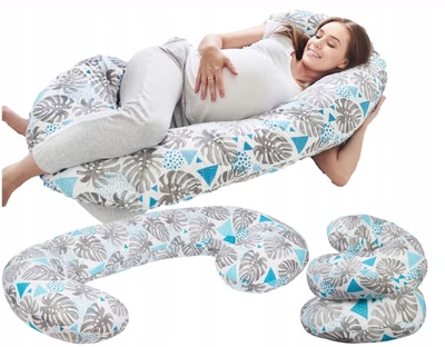 £24.99 • Buy Pregnancy Pillow+cover Rest Full Body Maternity And Nursing Large C Shape Leaves