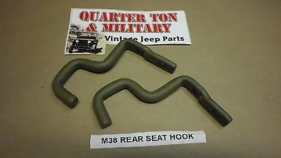 Rear Seat Hooks Pair M38 Correct US Made Fit Willys M38 Jeep G740  • $16