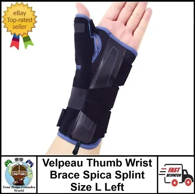 Velpeau Wrist Brace Thumb Spica Splint Support Stabilizer Left Hand Size Large • £13.99
