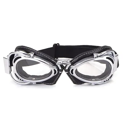 Motorcycle Retro Vintage Aviator Pilot Goggles Cruiser Cafe Racer Scooter Biker • $27.34