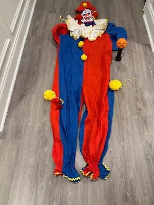 Vintage Clown Costume Jumpsuit And Hat  Adult One Size Fits All - Homemade • $30