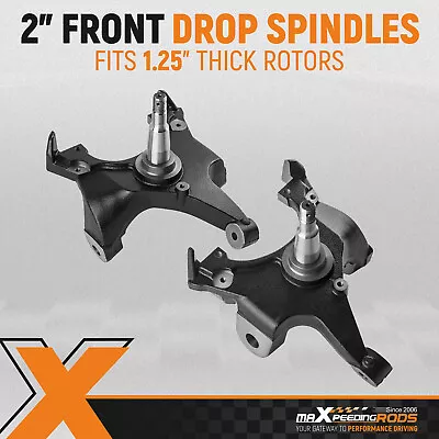 2  Drop Spindles For Chevy Silverado GMC Sierra C1500 2WD 88-98 W/ 1.25  Rotors • $143.79