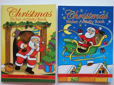 £1.39 • Buy Christmas 36 Page Mini Colour Sticker Activity Books Party Bag Fillers Kids Red