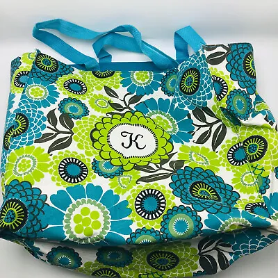 Unbranded Womens Beach Bag Floral Shoulder Monogram K Big    (TT) • $13.83