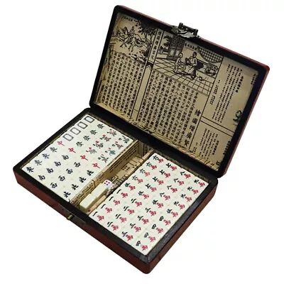 Chinese Numbered Mahjong Set 144 Tiles Mah-Jong Set Portable Chinese Toy • $54.05