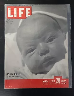 Vintage Life Magazine March 14 1949 - 176 Minutes Old Dorothy McGuire's Baby • $6.62
