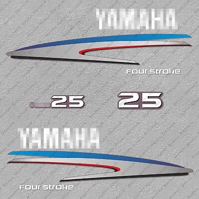 Yamaha 25HP Four Stroke Outboard Engine Decals Sticker Set Reproduction 25 HP • $31.49