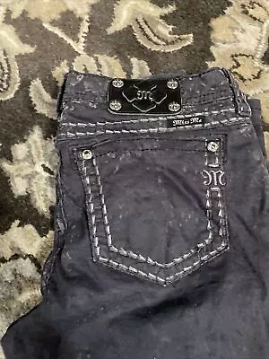 Miss Me Jeans Woman 30 Black Python Snake Signature Rise Skinny Cargo Unique • $19.10