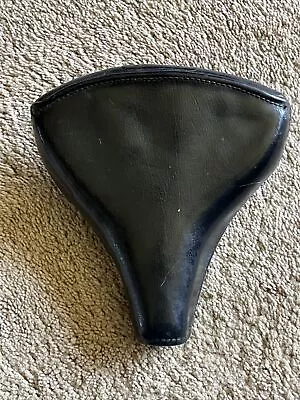 VINTAGE MESINGER BICYCLE SEAT LEATHER SADDLE 10X10 Varsity SPORTS Black • $5