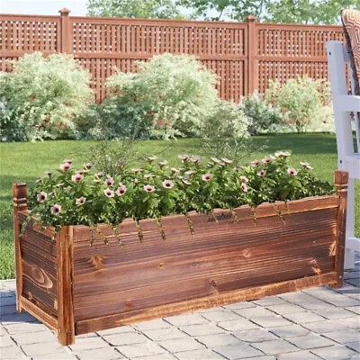 Wooden Horticulture Raised Garden Bed Elevated Planter Box Extra Spacious Space • $29.90