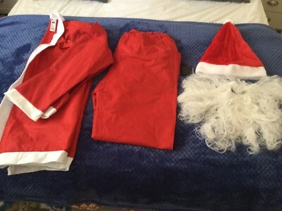 £9.50 • Buy Adult Santa Costume Used  Father Christmas Fancy Dress Outfit Medium 5 Pieces