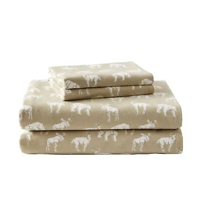 Eddie Bauer Sheet Set 4PC (3pc In Twin Size)  Flannel Deep Pockets Crisp • $59.99