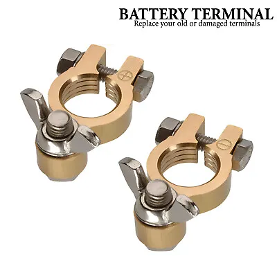 2x 12V Wingnut Battery Terminals Connectors Clamps Car Van Caravan Motorhome • £3.69