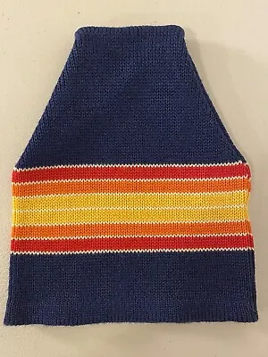 VTG 70s WIGWAM Wool Winter Toque Ski Hat Navy Blue Red Yellow Orange Rainbow • $30