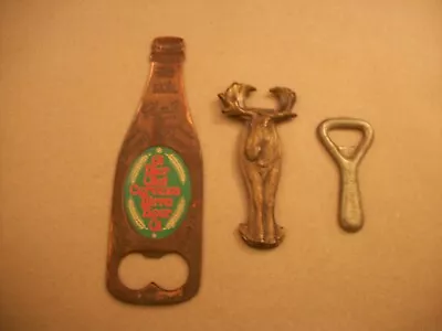 3 Vintage Bottle Openers - Elk Gold Ochsen Bier And Shal With Many Country Lana • $9.95