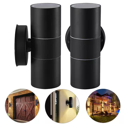 £18.99 • Buy 2x STAINLESS STEEL INDOOR OUTDOOR UP DOWN LED WALL LIGHTS SPOT GARDEN LAMP BLACK