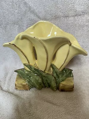 McCoy Pottery Triple Calla Lily Design Planter Vase Art Deco Style Vintage USA • $36