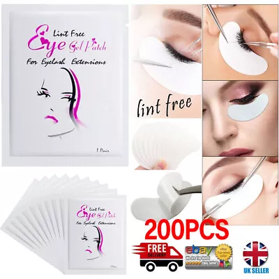 £2.99 • Buy 200X Eyelash Lash Extensions Under Eye Gel Pads Lint Free Patches Make Up Salon