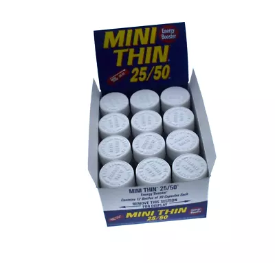 Mini Thin 25/50 Energy Booster-dietary Supplement-12 Bottles Of 30 Capsules Each • $62.99