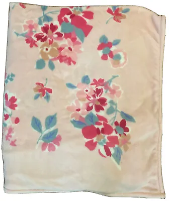 Vera Bradley Pink Fleece Throw Blanket Pretty Posies Breast Cancer Awareness • $28