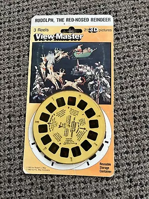 Vintage 1955 View-Master 3 Reels Packet 3D Rudolph Red Nosed Reindeer Never Open • $29.99