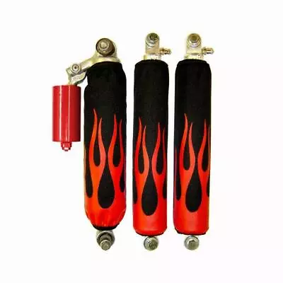 $29.71 • Buy Yamaha Rhino Set Of 4 Red Flame Black ATV Shock Cover #M202671