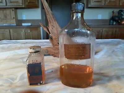 Set Of 2 Collectable Vintage Castor Oil & Olive Oil Medicine Bottles • $18.62
